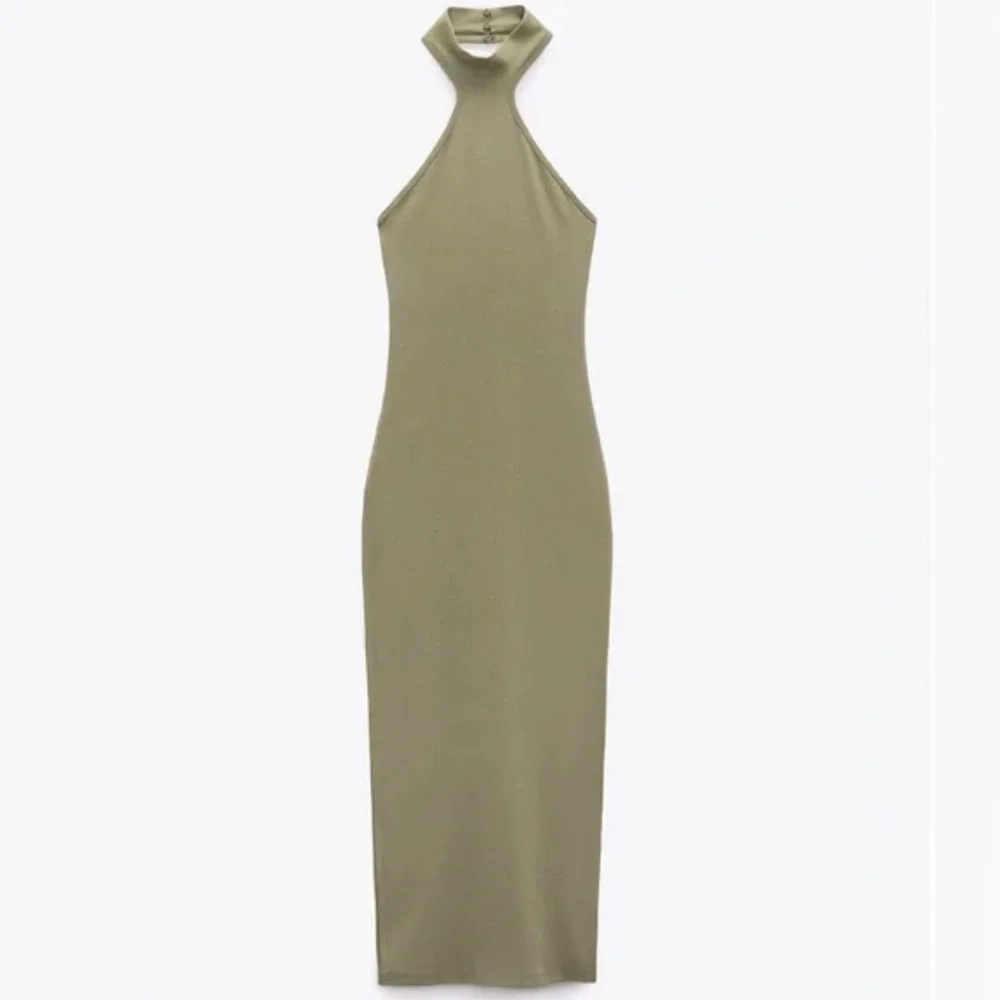 Zara Green Halter Bodycon Dress - Picture 1 of 2
